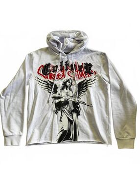 Left Point Rhinestone Street Style Italy Arch Angel Hoodie